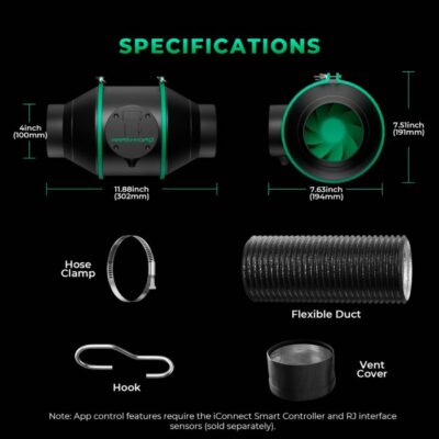 FC3000 EVO LED Grow Komplettset 3x3 Growbox mit Abluftsystem – Bild 9